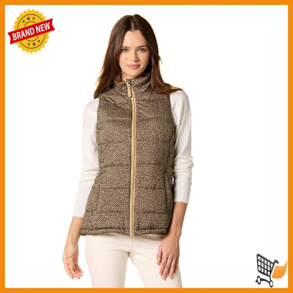 Women's Mid-Weight Puffer Vest, Water-Resistant Polyester, Zip Pockets